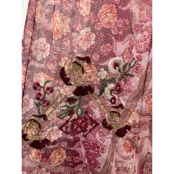 Johnny Was Cardinal Mesh Long Sleeve Embroidered Dress Sz M - Picture 6 of 13